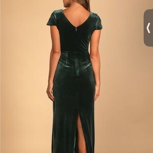 Lulu's Deep Green Velvet Maxi Dress